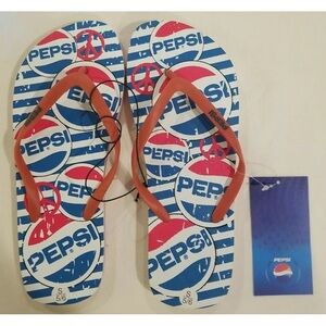 2009 Rare Vintage Pepsi Flipflops Never Used. NWT. SIZE 5/6 SMALL.